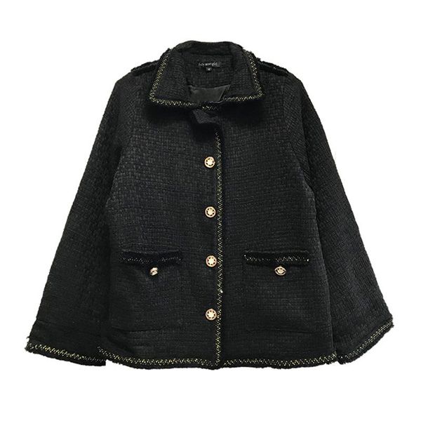 women's wool & blends perhaps u women black tweed single-breasted solid outwear button turn down collar vintage retro coat pocket c0228
women's wool & blends perhaps u women black tweed single-breasted solid outwear button turn down collar vintage retro coat pocket c0228