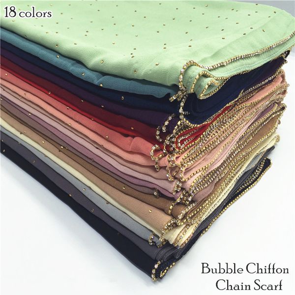 19 color women plain bubble chiffon chain scarf rhinestone scarves and shawls shimmer muslim hijab foulard 10pcs/lot y201007, Blue;gray
19 color women plain bubble chiffon chain scarf rhinestone scarves and shawls shimmer muslim hijab foulard 10pcs/lot y201007, Blue;gray