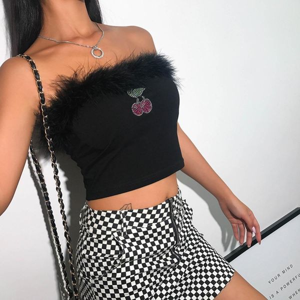 crop women 2021 fashion floral fleece fur patchwork strapless tube rhinestone cherry pattern female streetwear droopship, White
crop women 2021 fashion floral fleece fur patchwork strapless tube rhinestone cherry pattern female streetwear droopship, White