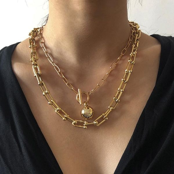 chains geometric lock necklace for women punk toggle clasp goth gold men round ball pedants jewelry choker collar, Silver
chains geometric lock necklace for women punk toggle clasp goth gold men round ball pedants jewelry choker collar, Silver