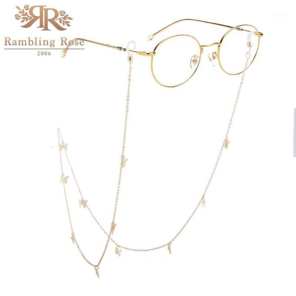 2020 chic fashion reading butterfly glasses chains for women metal sunglasses cords casual eyeglass chain for glasses women1, Silver