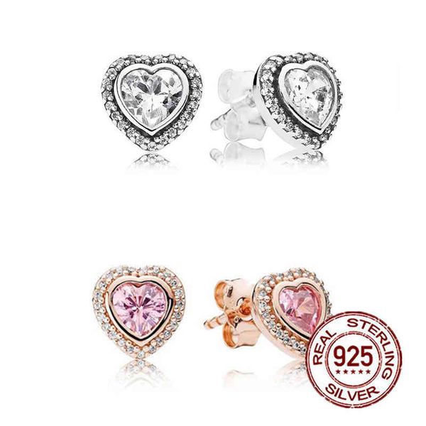 original 925 sterling silver crystal elegant gem earrings sparkling heart love europe stud earrings for women gift jewelry, Golden
original 925 sterling silver crystal elegant gem earrings sparkling heart love europe stud earrings for women gift jewelry, Golden