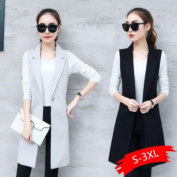elegant suit vest women spring summer sleeveless long vest colete plus size 3xl office lady coat women waistcoat, Black;white
elegant suit vest women spring summer sleeveless long vest colete plus size 3xl office lady coat women waistcoat, Black;white