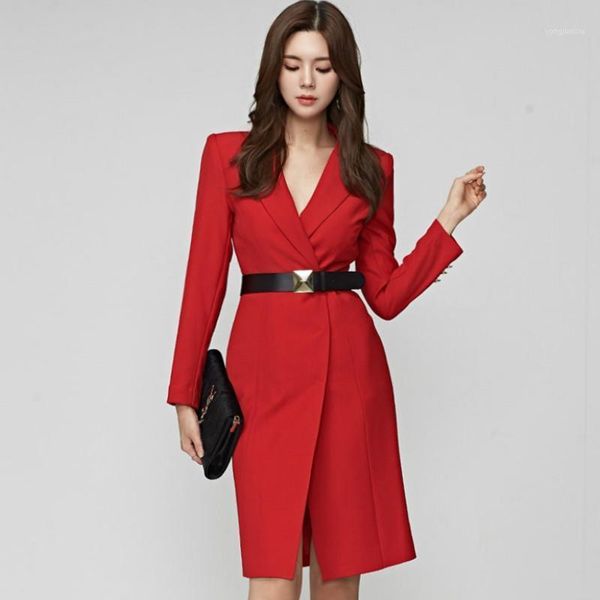 autumn high-end blazer women notched office cloth belt full sleeve female work red long coat outerwear1, White;black
autumn high-end blazer women notched office cloth belt full sleeve female work red long coat outerwear1, White;black