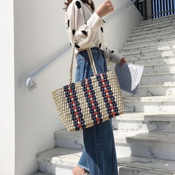 fashion striped straw bags casual rattan large women totes wicker woven female handbags shoulder bags summer beach travel purses
fashion striped straw bags casual rattan large women totes wicker woven female handbags shoulder bags summer beach travel purses