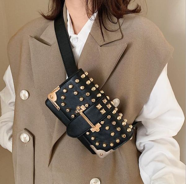 female rivet waist bag fashion ins women chest bag single chain shoulder crossbody double shoulder strap
female rivet waist bag fashion ins women chest bag single chain shoulder crossbody double shoulder strap