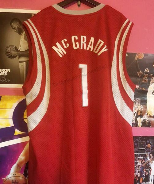 custom #1 mcgrady basketball jersey men's all stitched red any size 2xs-3xl 4xl 5xl name or number quality, Black;red 
custom #1 mcgrady basketball jersey men's all stitched red any size 2xs-3xl 4xl 5xl name or number quality, Black;red