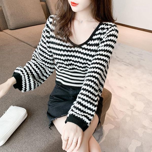 women's sweaters women 2021 striped padded pullover bottoming shirt cotton autumn and winter fashion style women's short knitted s, White;black
women's sweaters women 2021 striped padded pullover bottoming shirt cotton autumn and winter fashion style women's short knitted s, White;black