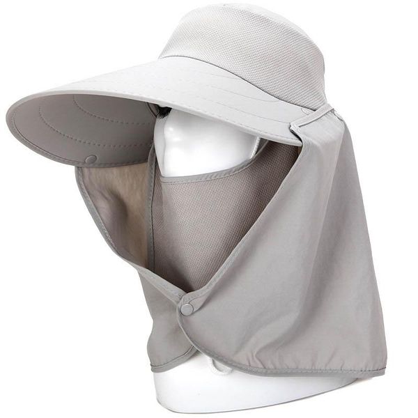 summer women sun hat removable neck face flap farmer uv protection sun cap, Blue;gray