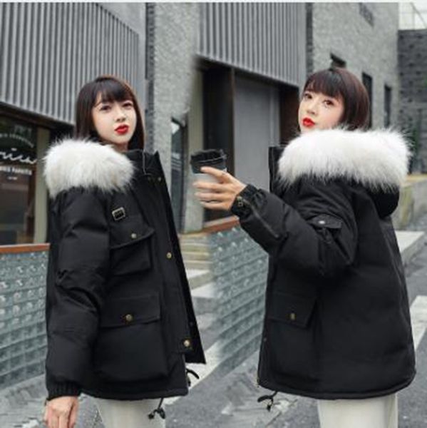 wholesale women's short new loose large fur collar loose tooling pie overcoming down padded jacket, Black
wholesale women's short new loose large fur collar loose tooling pie overcoming down padded jacket, Black