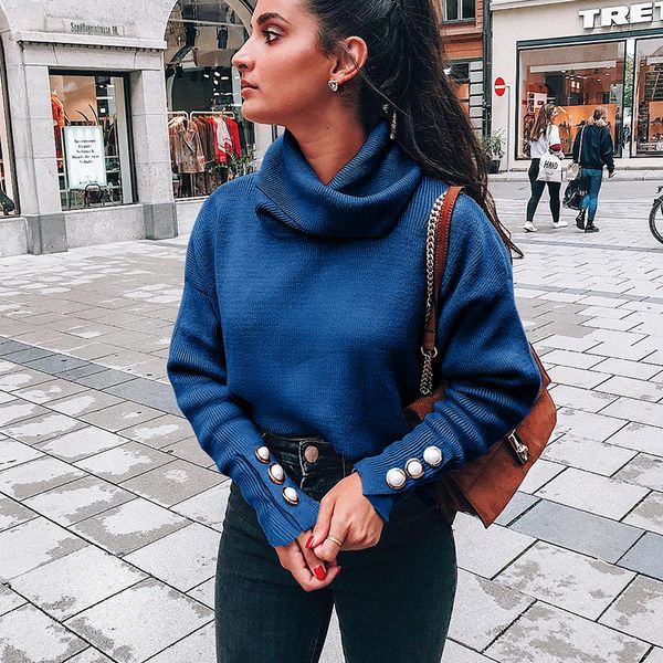 2020 winter women's sweater turtleneck long sleeve solid color loose knit pullover, White;black
2020 winter women's sweater turtleneck long sleeve solid color loose knit pullover, White;black