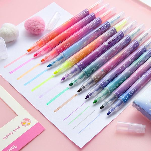 36 pcs/lot creative starry sky double head highlighter cute 12 colors drawing marker pens promotional gift stationery1, Black;red
36 pcs/lot creative starry sky double head highlighter cute 12 colors drawing marker pens promotional gift stationery1, Black;red