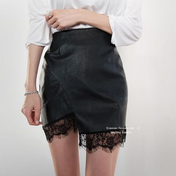 2020 black lace stitching skirt high waist autumn and winter short skirt pu irregular bag1
2020 black lace stitching skirt high waist autumn and winter short skirt pu irregular bag1
