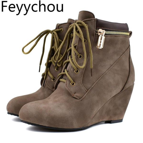 boots women high heel round toe lace up autumn winter warm wedges ankle flock 2021 fashion black brown big size 34-48
boots women high heel round toe lace up autumn winter warm wedges ankle flock 2021 fashion black brown big size 34-48