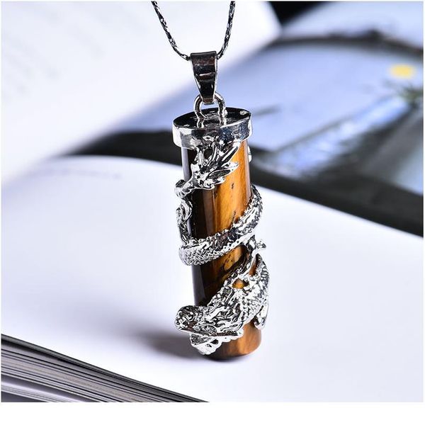 1pc natural crystal mineral jewelry dragon column pendant guardian fashion couple pendant necklace diy gift qylydo, Black
1pc natural crystal mineral jewelry dragon column pendant guardian fashion couple pendant necklace diy gift qylydo, Black