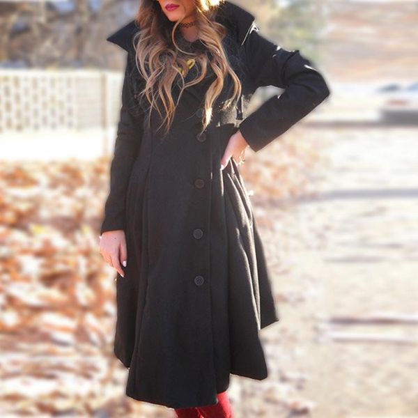 women's wool & blends casual solid long coat for women asymmetrical single breasted and jacket pockets hooded clothes 2021, Black
women's wool & blends casual solid long coat for women asymmetrical single breasted and jacket pockets hooded clothes 2021, Black