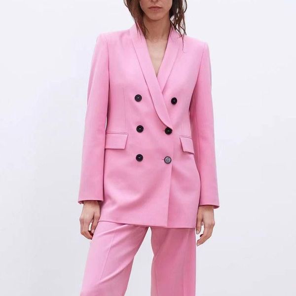women's suits & blazers suit blazer pink yellow color jacket women fashion long sleeve coat elegant double breasted female ladies, White;black
women's suits & blazers suit blazer pink yellow color jacket women fashion long sleeve coat elegant double breasted female ladies, White;black