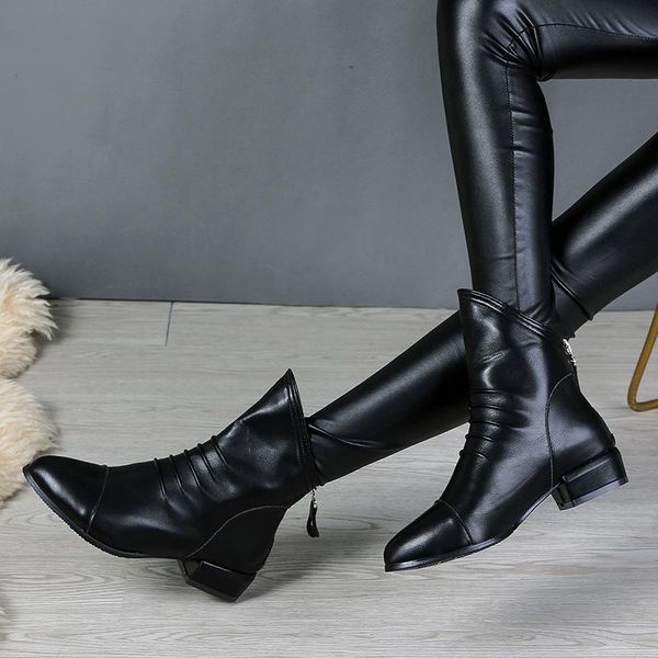 boots size plus women 2021 autumn and winter women's shoes pointed toe rear zipper short, Black
boots size plus women 2021 autumn and winter women's shoes pointed toe rear zipper short, Black