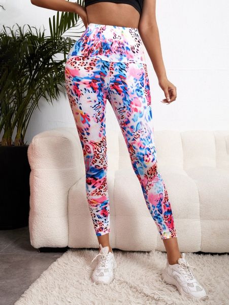 leopard print wide band leggings 778k#, Black
leopard print wide band leggings 778k#, Black