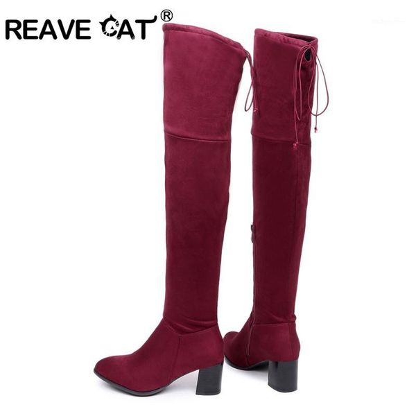 reave cat women long boots flock zipper autumn winter warm high heel boots over the knee solid fashion casual a8451, Black
reave cat women long boots flock zipper autumn winter warm high heel boots over the knee solid fashion casual a8451, Black