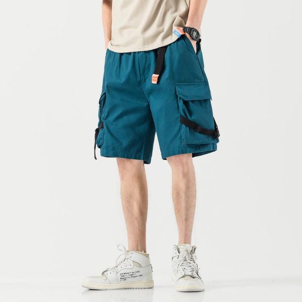 men's shorts streetwear casual pockets ribbons cargo men joggers short man trousers plus size hip hop sweatpants, White;black
men's shorts streetwear casual pockets ribbons cargo men joggers short man trousers plus size hip hop sweatpants, White;black