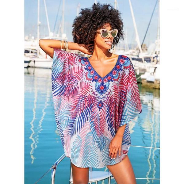 women's swimwear 2021 chiffon beach dress women swimsuit cover up bathing suits summer mini v neck printed bikini cover-ups1, White;black
women's swimwear 2021 chiffon beach dress women swimsuit cover up bathing suits summer mini v neck printed bikini cover-ups1, White;black