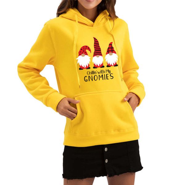 casual chillin 'with my gnomi print loose fitting pullover, Black 
casual chillin 'with my gnomi print loose fitting pullover, Black