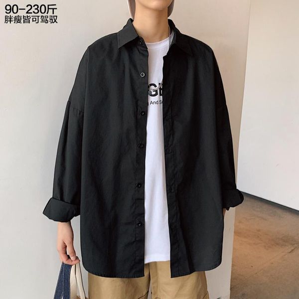 men's casual shirts shirt fashion trend baggy long sleeve spring autumn camisas men clothing bc50cs, White;black
men's casual shirts shirt fashion trend baggy long sleeve spring autumn camisas men clothing bc50cs, White;black