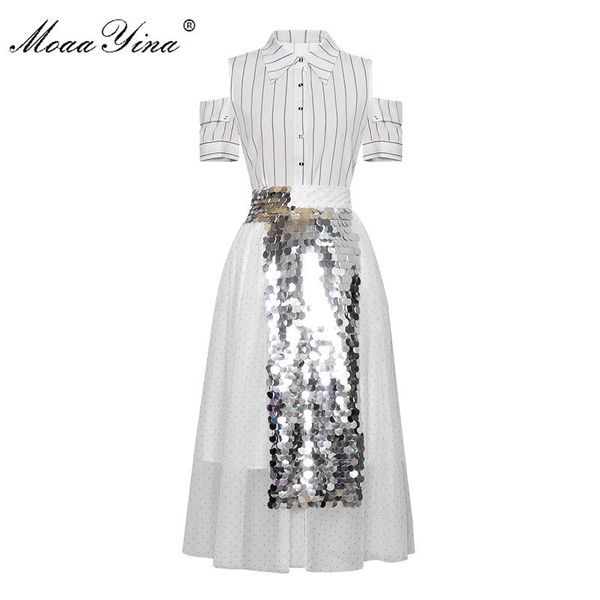 moaayina fashion designer set spring summer women short sleeve stripe shirt +mesh sequin skirt two-piece suit lj201126, White
moaayina fashion designer set spring summer women short sleeve stripe shirt +mesh sequin skirt two-piece suit lj201126, White