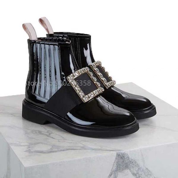 женщины boots real лакированной кожи кристалл украшенной осень зима ботильоны круглый toe скольжение на обуви женской, Black
женщины boots real лакированной кожи кристалл украшенной осень зима ботильоны круглый toe скольжение на обуви женской, Black