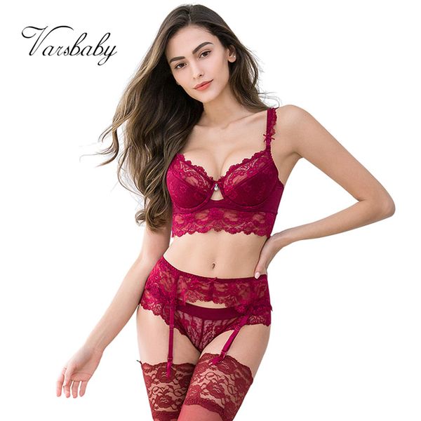 varsbaby push up underwire floral lace bra+panties+garter+stockings 4pcs/lots for women y200708, Red;black
varsbaby push up underwire floral lace bra+panties+garter+stockings 4pcs/lots for women y200708, Red;black