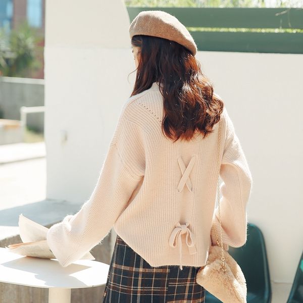 2020 new autumn and butterfly sweater winter lazy wind back bow design feeling small number of knitted sweater korean women mwt62, White;black
2020 new autumn and butterfly sweater winter lazy wind back bow design feeling small number of knitted sweater korean women mwt62, White;black