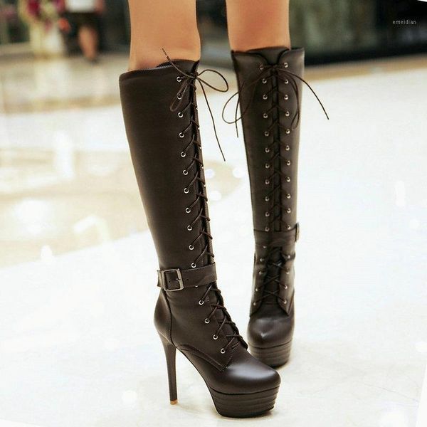 fashion platform knee high boots women boots pu super high heel long buckle zipper autumn winter plush woman shoes1, Black
fashion platform knee high boots women boots pu super high heel long buckle zipper autumn winter plush woman shoes1, Black