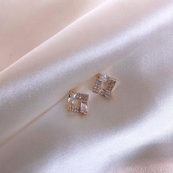 earrings 2021 trend geometric crystal zircon unusual earrings fashion women jewelry party accessories female stud, Silver
earrings 2021 trend geometric crystal zircon unusual earrings fashion women jewelry party accessories female stud, Silver