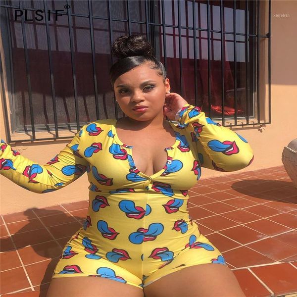 2020 recommend yellow deep v-neck tongue cartoon print long sleeves jumpsuits tight bodysuits high street lady playsuit1, Black;white
2020 recommend yellow deep v-neck tongue cartoon print long sleeves jumpsuits tight bodysuits high street lady playsuit1, Black;white