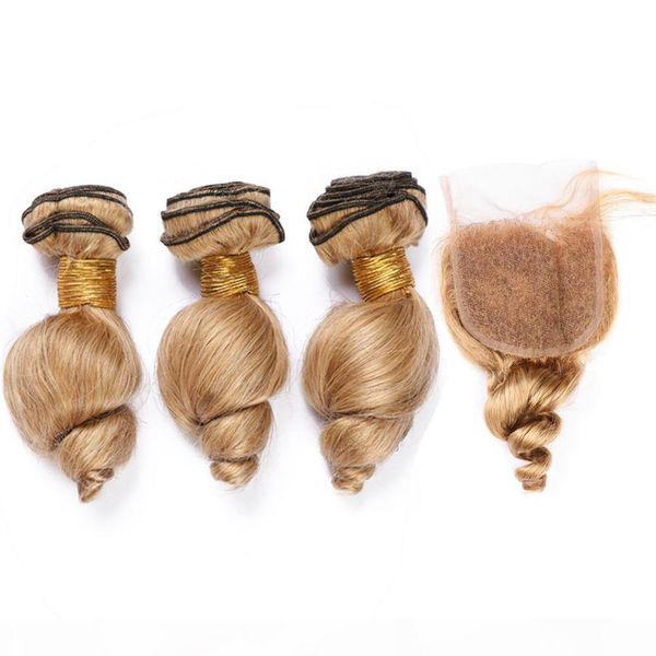 #27 honey blonde indian human hair loose wave weave bundles with closure strawberry blonde human hair lace closure 4x4 with weaves, Black;brown
#27 honey blonde indian human hair loose wave weave bundles with closure strawberry blonde human hair lace closure 4x4 with weaves, Black;brown