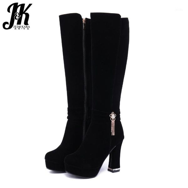 boots jk knee high women zip platform boot ladies round toe flock shoes female metal heels thick winter 2021 1, Black
boots jk knee high women zip platform boot ladies round toe flock shoes female metal heels thick winter 2021 1, Black