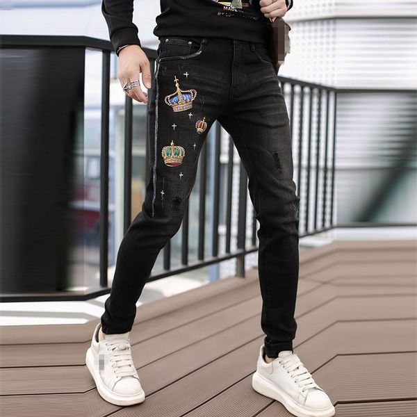 k10210 fashion men's jeans 2020 runway european design party style men's clothing, Blue
k10210 fashion men's jeans 2020 runway european design party style men's clothing, Blue