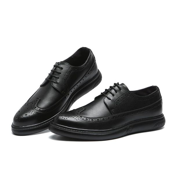 men's formal casual lace-up brogue oxford shoes breathable flat derby dress shoes, Black
men's formal casual lace-up brogue oxford shoes breathable flat derby dress shoes, Black