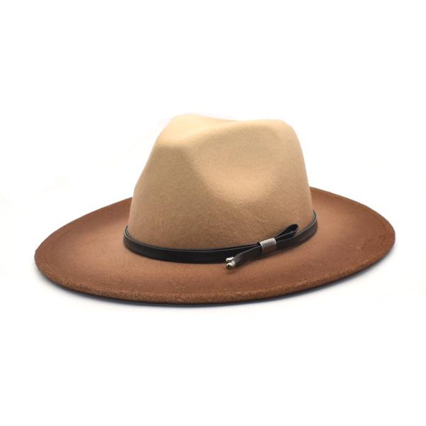 wide brim hats fuodrao autumn winter wool fedoras women gradient color jazz cap men gentleman british travel cowboy hat d6, Blue;gray
wide brim hats fuodrao autumn winter wool fedoras women gradient color jazz cap men gentleman british travel cowboy hat d6, Blue;gray