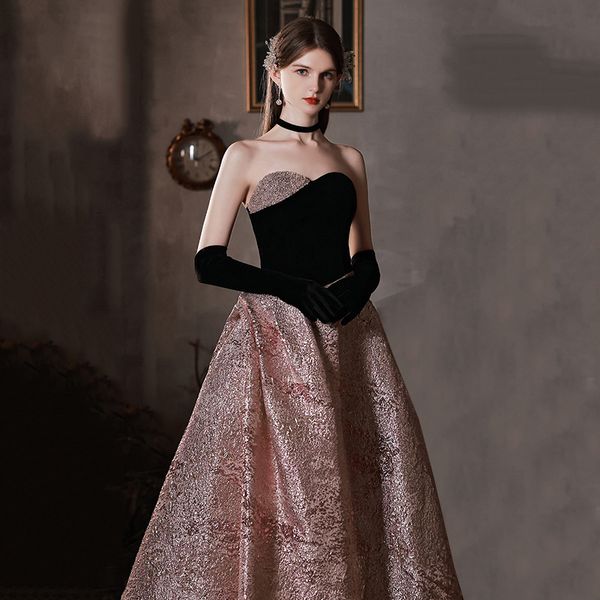 elegant evening dresses strapless sleeveless custom made sweep train length prom dress robe de mariée, Black
elegant evening dresses strapless sleeveless custom made sweep train length prom dress robe de mariée, Black