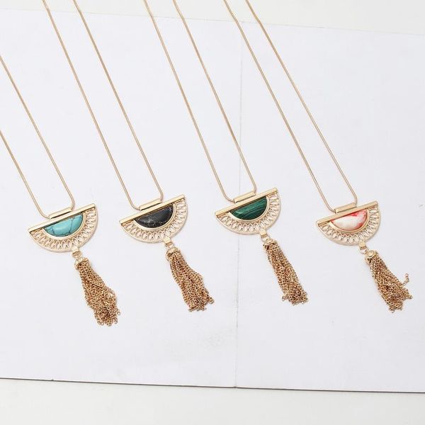 pendant necklaces black pink semicircle stone kallaite malachite metal tassels long snake chain sweater necklace geometric jewelry, Silver
pendant necklaces black pink semicircle stone kallaite malachite metal tassels long snake chain sweater necklace geometric jewelry, Silver