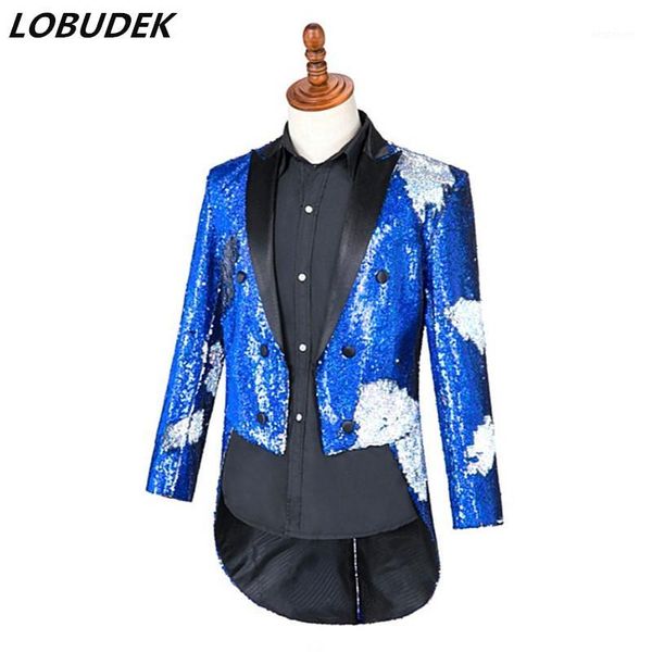 men's suits & blazers 2021 male latest fashion autumn winter tailcoat flips sequins swallowtail evening party singer host costume magic, White;black
men's suits & blazers 2021 male latest fashion autumn winter tailcoat flips sequins swallowtail evening party singer host costume magic, White;black