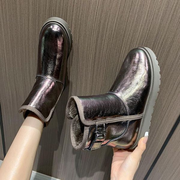 boots snow women's plus velvet thick cowhide cotton shoes korean version of non-slip winter warm, Black
boots snow women's plus velvet thick cowhide cotton shoes korean version of non-slip winter warm, Black