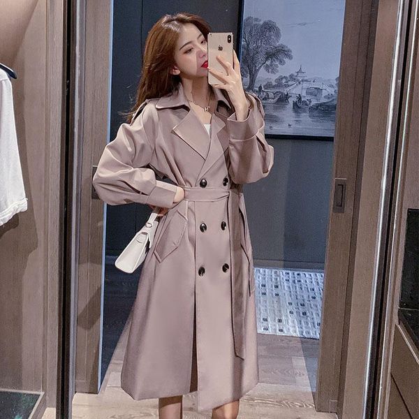 long windbreaker whom little temperament in the new england wind coat fall and winter, Tan;black
long windbreaker whom little temperament in the new england wind coat fall and winter, Tan;black