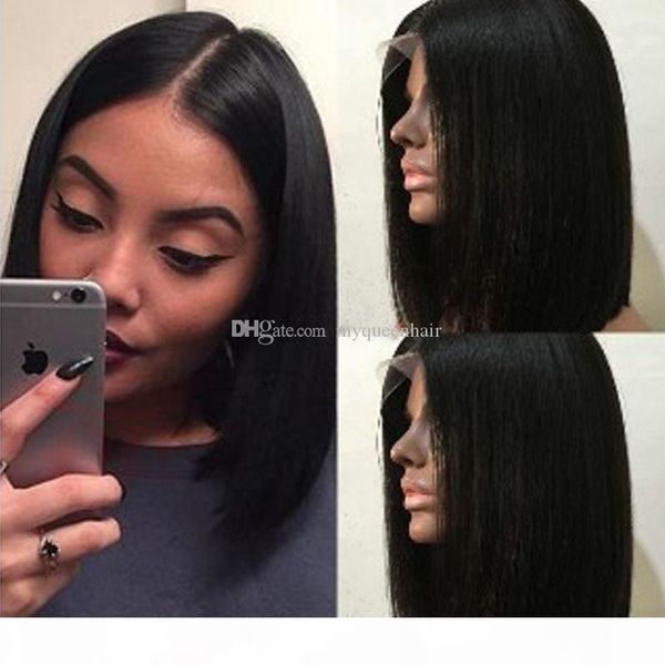 short bob lace front human hair wigs with baby hair pre plucked brazilian hair straight short bob full lace wig for black women, Black;brown
short bob lace front human hair wigs with baby hair pre plucked brazilian hair straight short bob full lace wig for black women, Black;brown