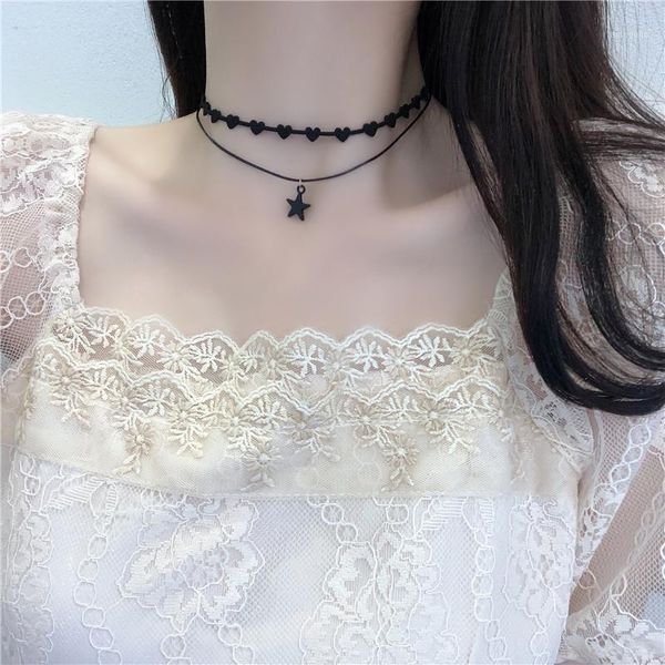 chokers fashion double line pentagram collar chain rope clavicle love female1, Golden;silver
chokers fashion double line pentagram collar chain rope clavicle love female1, Golden;silver