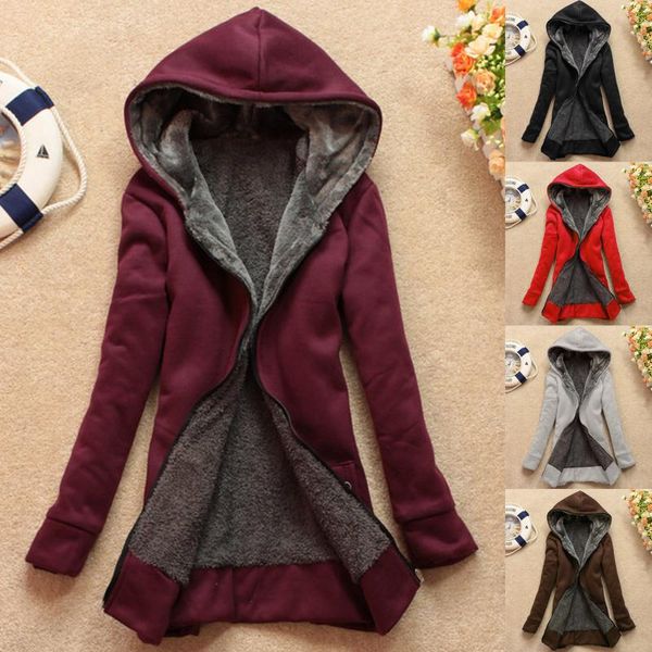 women's jackets casual winter warm overcoat long solid color slim zipper cashmere coat hooded sweatshirt jacket sudadera, Black;brown
women's jackets casual winter warm overcoat long solid color slim zipper cashmere coat hooded sweatshirt jacket sudadera, Black;brown