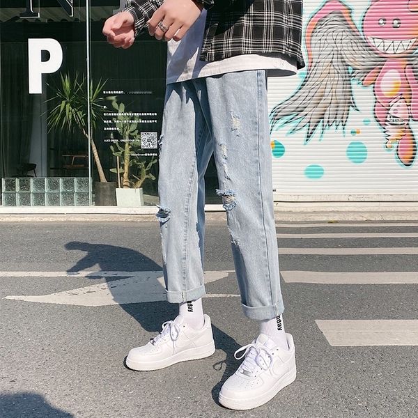 ivfvk straight tube with jeans and jeans holes men's for washed styleloose capris sagging feelingdad's korean irregular beggar, Blue
ivfvk straight tube with jeans and jeans holes men's for washed styleloose capris sagging feelingdad's korean irregular beggar, Blue