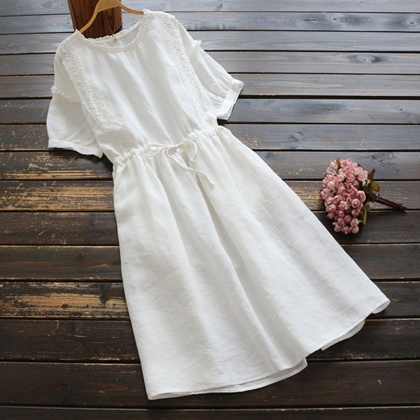 6280 new summer women's literature and art dress lacelace laceruffle cotton hemp lace up waist close solid color a-line dress hd37i, Black;gray
6280 new summer women's literature and art dress lacelace laceruffle cotton hemp lace up waist close solid color a-line dress hd37i, Black;gray